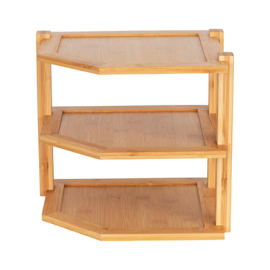 Bamboo Three Tier Corner Shelf