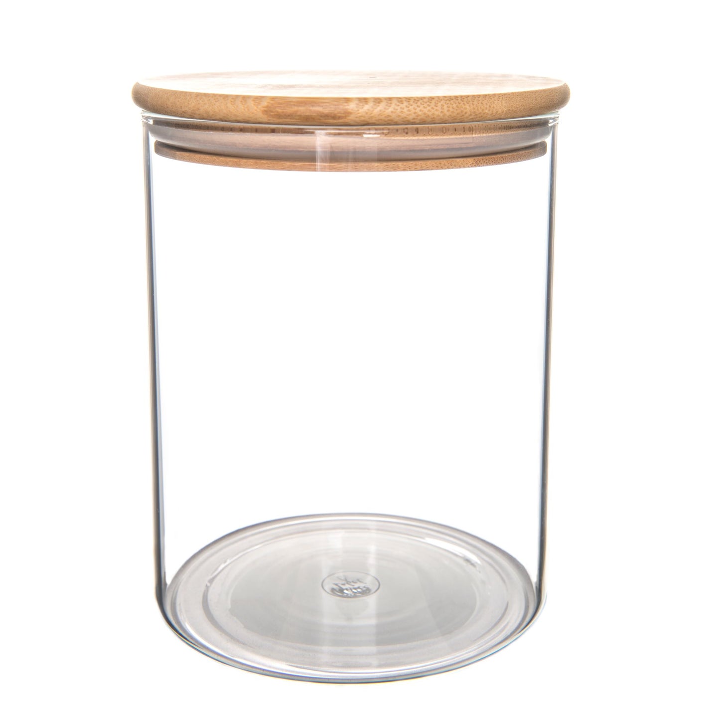 Bamboo Glass Round Storage Jar 2L