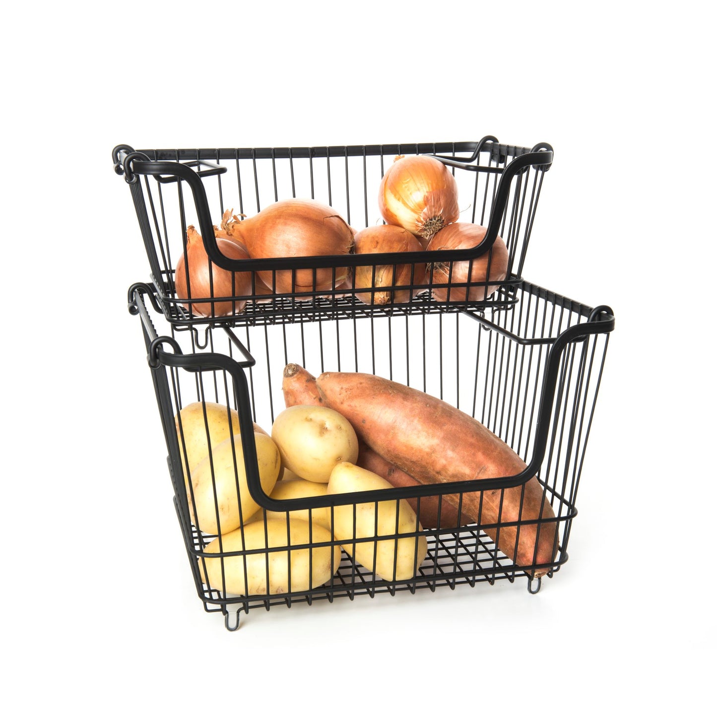 Stackable Wire Basket Set - Black