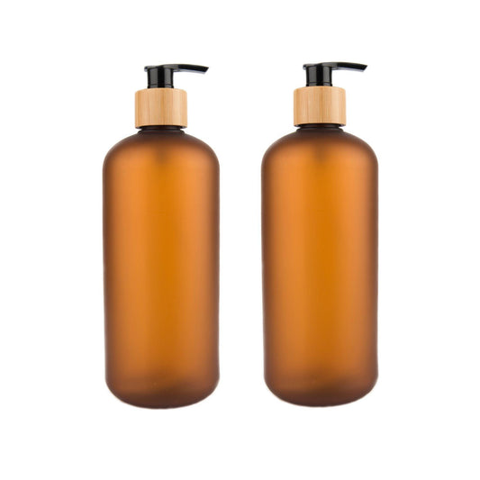 Plastic Pump Bottle 500ml - Amber