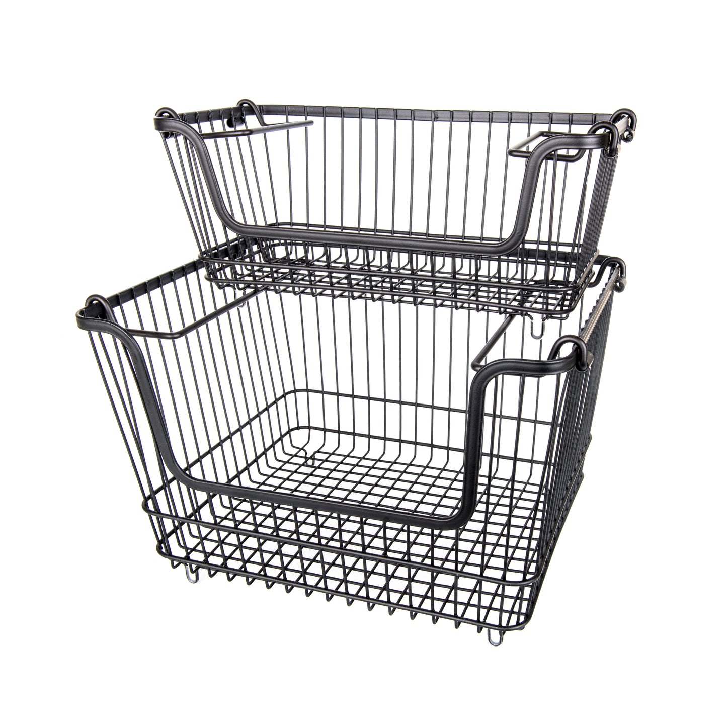 Stackable Wire Basket Set - Black